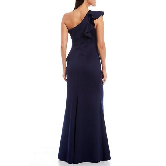 Jessica Howard One Shoulder Ruffle Long Gown - Picture 3 of 7